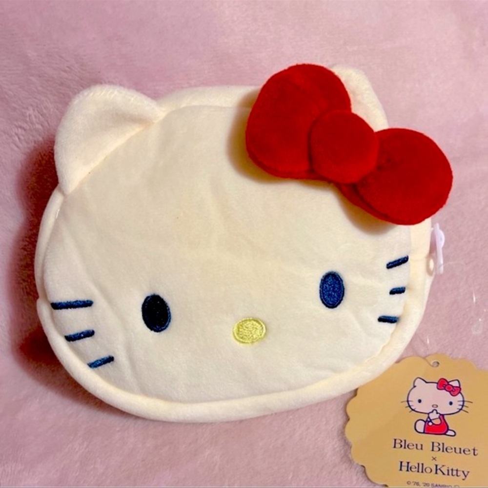 Hello Kitty Velour Round Face Pouch Bag